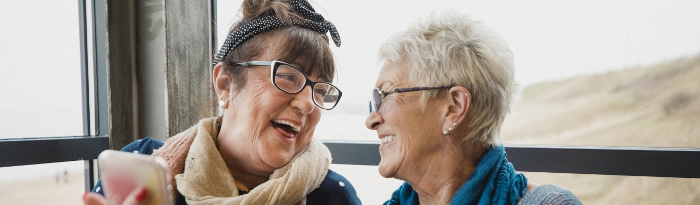 Two Senior Women Laughing