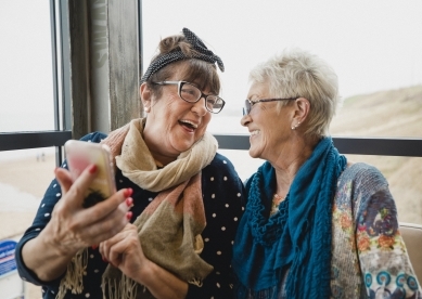 Two Senior Women Laughing